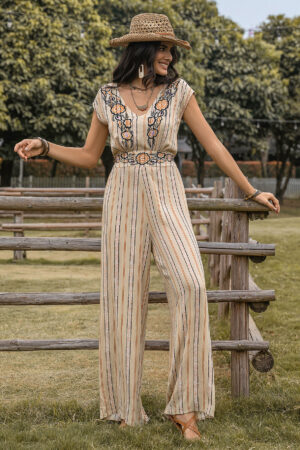 Elegante Boho Romper met V-hals