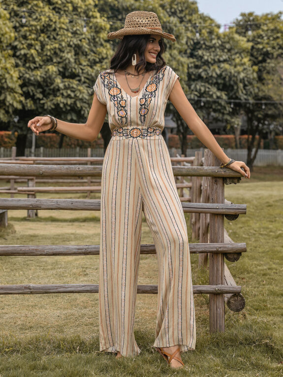 Elegante Boho Romper met V-hals