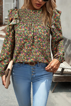 Podzimní květinový styl košile Boho