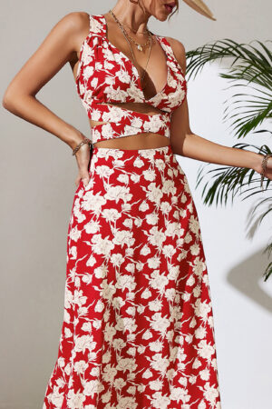 Bequemes Rotes Boho Chic Kleid