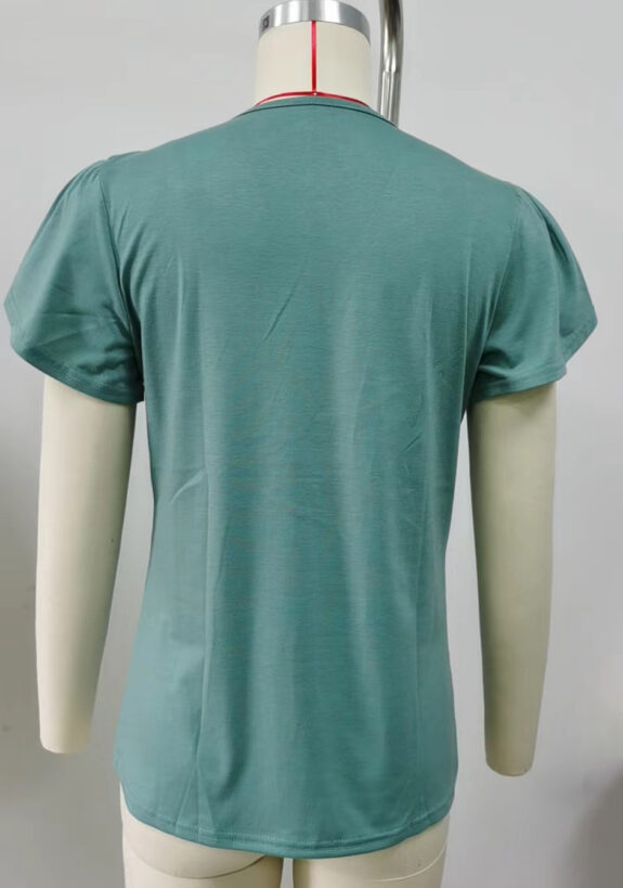 Teal V Yaka Boho Bluz
