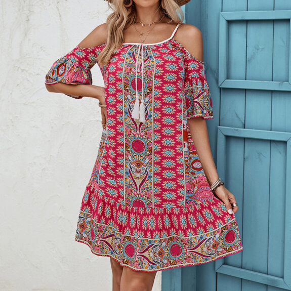 Robe imprimée bohème pour l'été