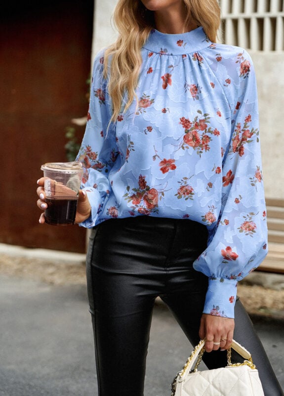Elegant Boho Blouse Floral Print