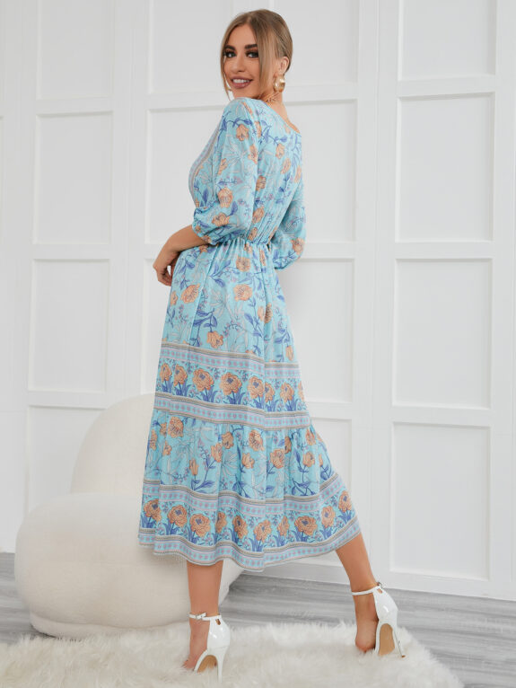 Mellanlång Boho klänning för kvinnor