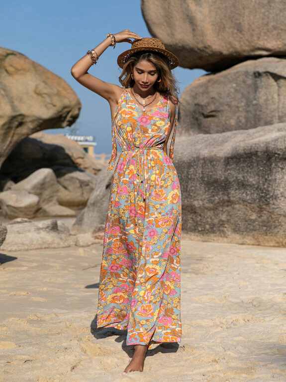Summer Boho Floral Print Jumpsuit