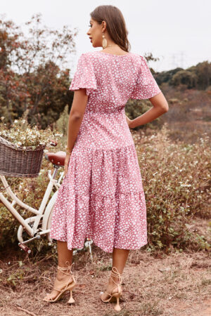 Casual Pink Boho Vacation Dress
