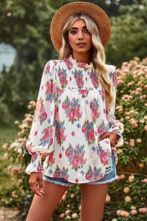 Women’s Elegant Bohemian Floral Blouse