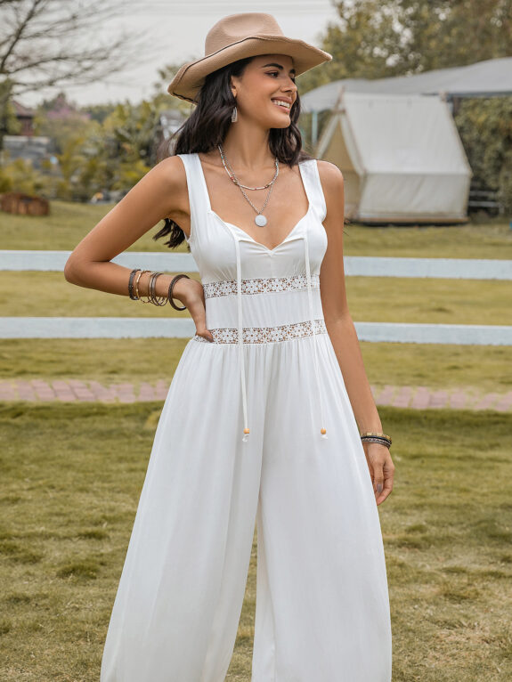 Lace Detail Boho Romper Outfit