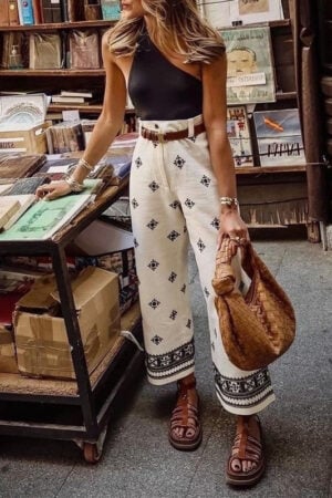 Bohemian Flare Trousers for Women