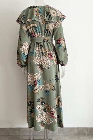 Blue Boho Dress with Ruffles