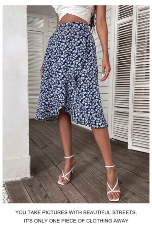 Boho Floral High Waist Skirt