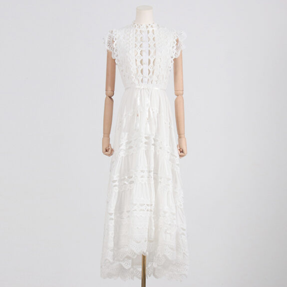 Flowy White Boho Dress Design