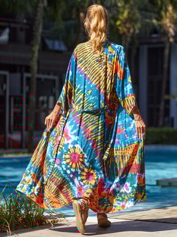 Colorful Boho Kimono Swimwear Style