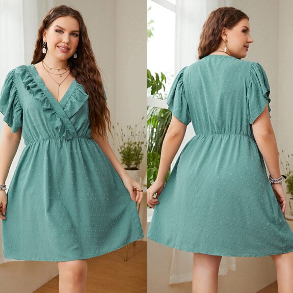 Ruffled Plus Size Boho Dress