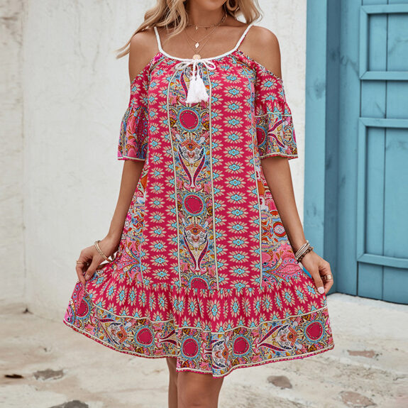 Robe Boho Décolletée Florale
