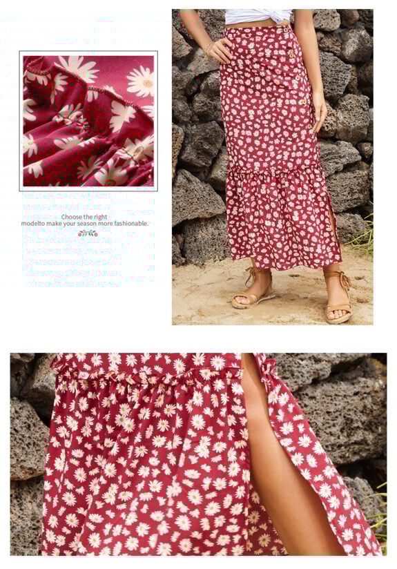 Stylish Printed Boho Skirt Fashion
