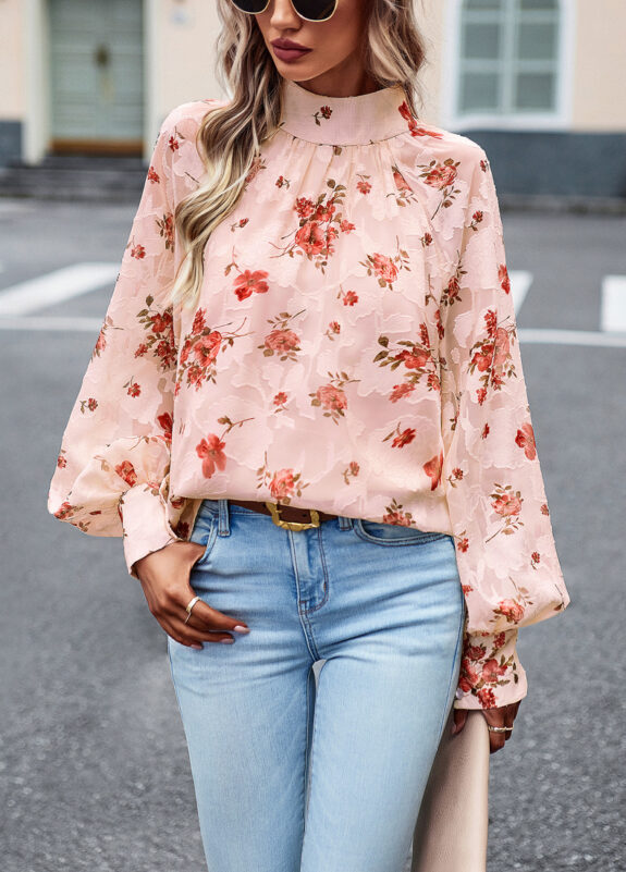 Elegant Boho Blouse Floral Print
