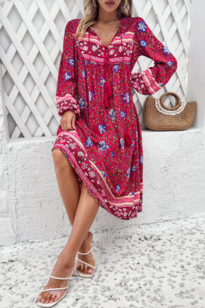 Langärmeliges Boho-Sommerkleid