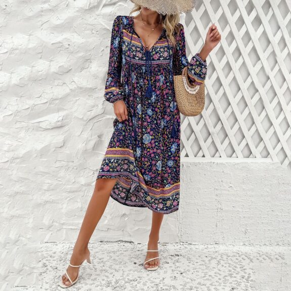 Lässiges Boho-Kleid für den Frühling