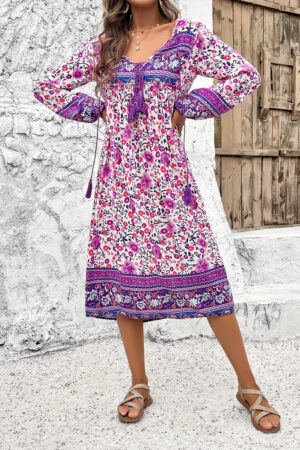 Langärmeliges Boho-Sommerkleid
