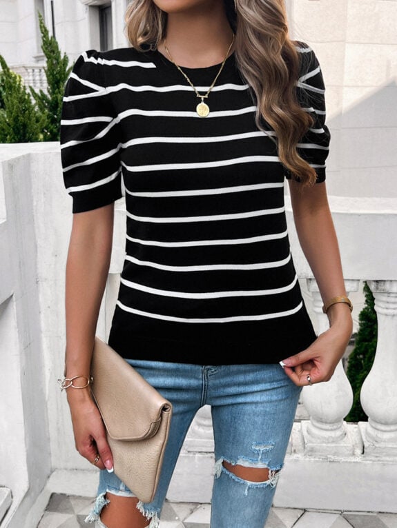 Comfy Bohemian Bubble Sleeve Pullover