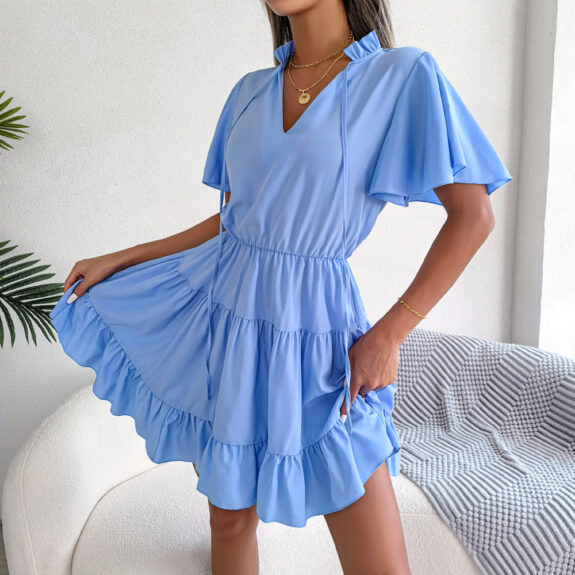 Ruffled Boho Dress for Vacations