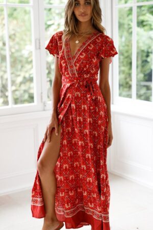 Elegant Boho High Waist Dress