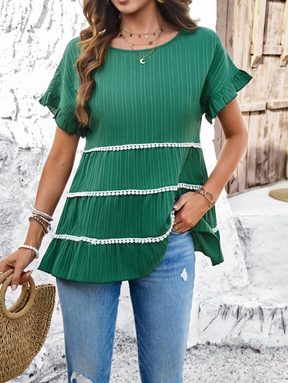 Avslappet, løs boho-bluse i uformelt design