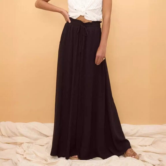 Pantalon évasé de bohème à jambe large