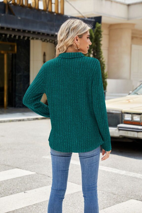 Stylish Ribbed Boho Pullover Top