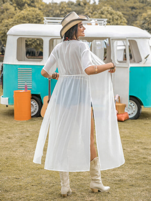 Fließender Boho-Kimono im Strandstil
