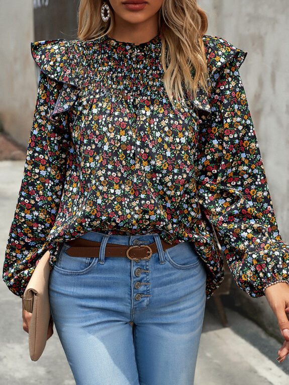 Podzimní květinový styl košile Boho