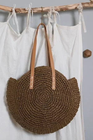Tas Pantai Bulat Renda Boho