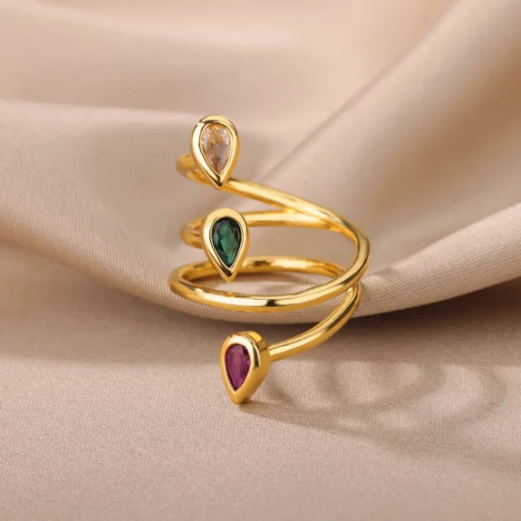 Boho Waterdrop Crystal Ring