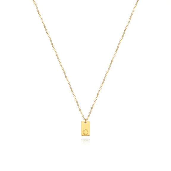 Tiny Boho Initial Pendant Necklace