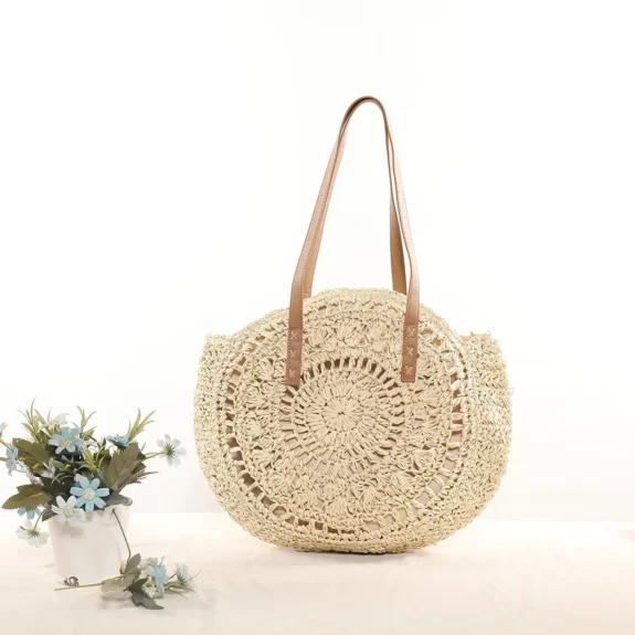 Tas Musim Panas Raffia Boho Kasual