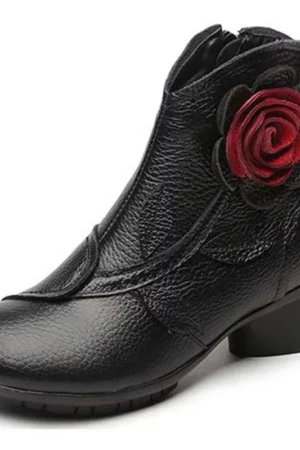 Stivali Corti Fatti A Mano In Stile Boho Con Fiori