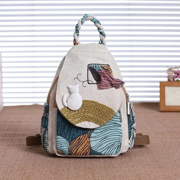 Versatile Canvas Boho Backpack Bag
