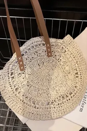 Tas Bahu Boho Rotan yang Chic