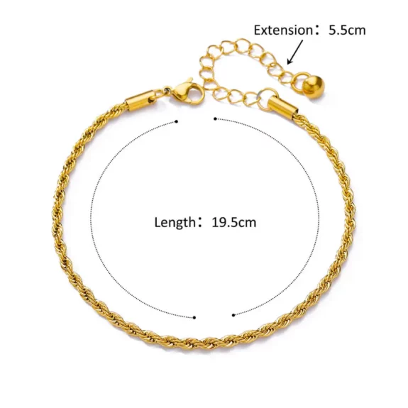 Boho Twist Gold Chain Anklet
