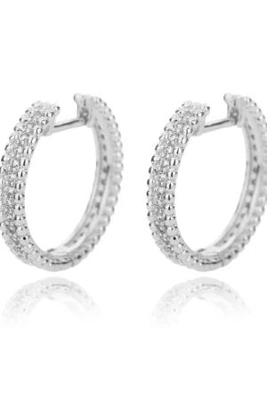 Orecchini A Cerchio D'Oro Boho Brillanti