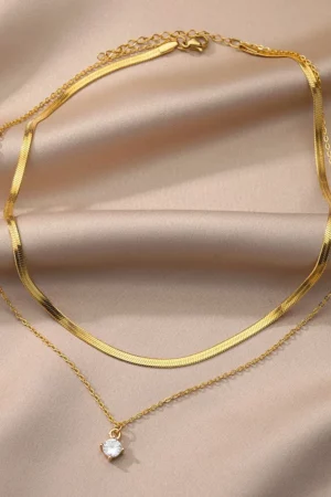 Boho Layered Crystal Necklace