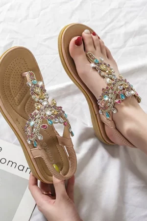 Boho Sandals with Rhinestones