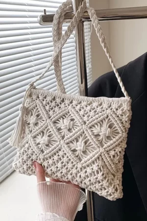 Woven Boho Crossbody Beach Bag