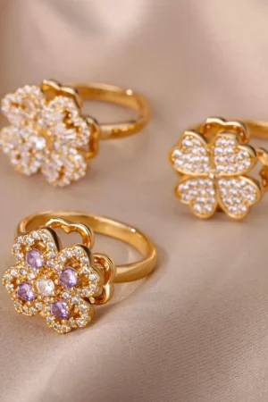 Women’s Boho Heart Clover Ring