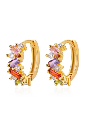Trendy Hoop Earrings in Rainbow