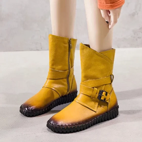 Stylish Boho Leather Ankle Boots