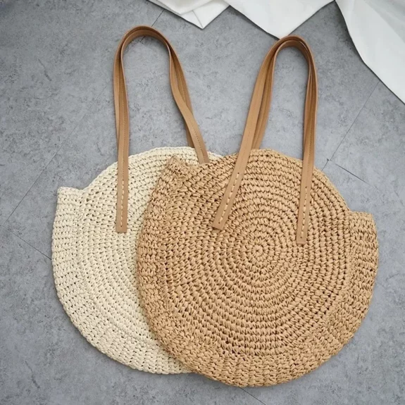 Tas Pantai Bulat Renda Boho