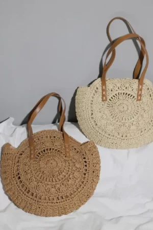 Tas Pantai Bulat Renda Boho