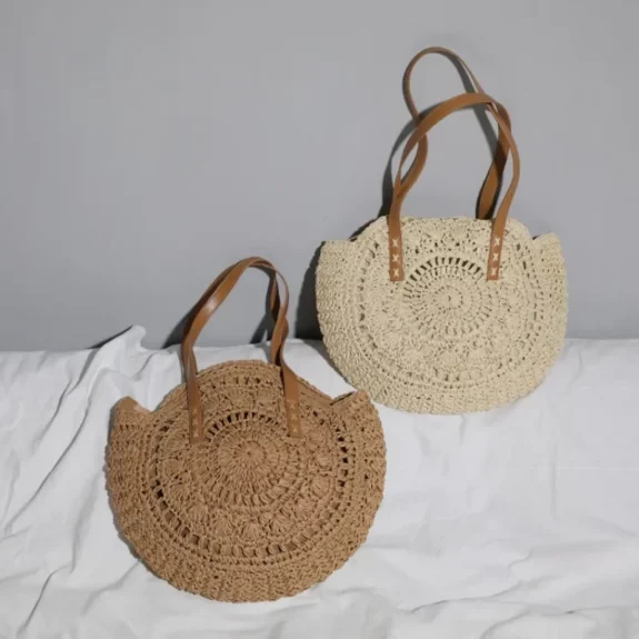 Tas Pantai Bulat Renda Boho